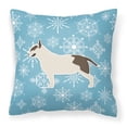 thumbnail image 2 of Carolines Treasures BB3578PW1818 Winter Snowflake Bull Terrier Fabric Decorative Pillow, 2 of 2