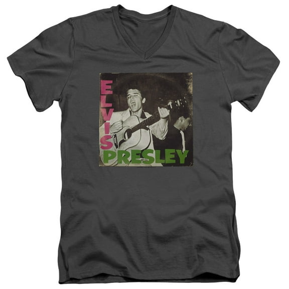 Elvis Presley - First Lp - Slim Fit V Neck Shirt - Large