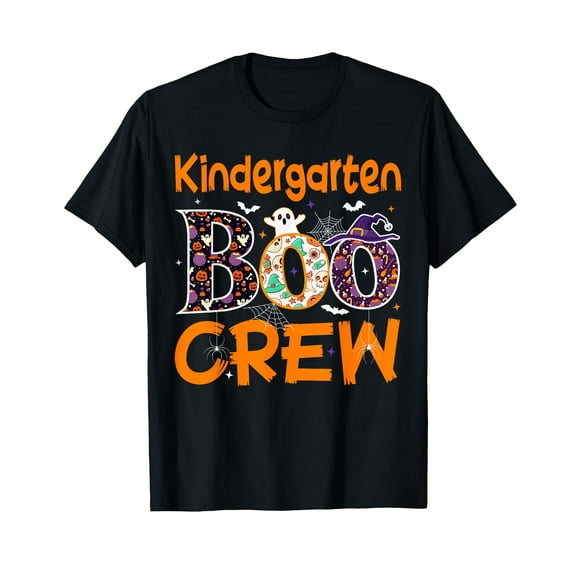 Kindergarten Boo Crew Funny Kindergarten Halloween Teacher T-Shirt