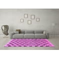 thumbnail image 3 of Ahgly Company Indoor Square Checkered Purple Modern Area Rugs, 7' Square, 3 of 4
