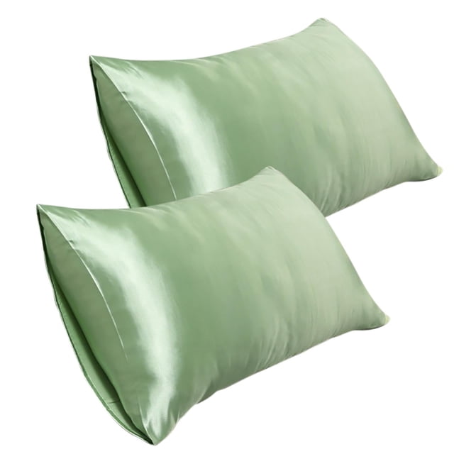 Xihbxyly Juego de Fundas de Almohada de Seda Sintética, Tacto Satinado Suave, Diseño de Sobre, Transpirable y Agradable para La Piel y El Cabello, Color Blanco, 2 Piezas, Tamaño 50 X 76 Cm.