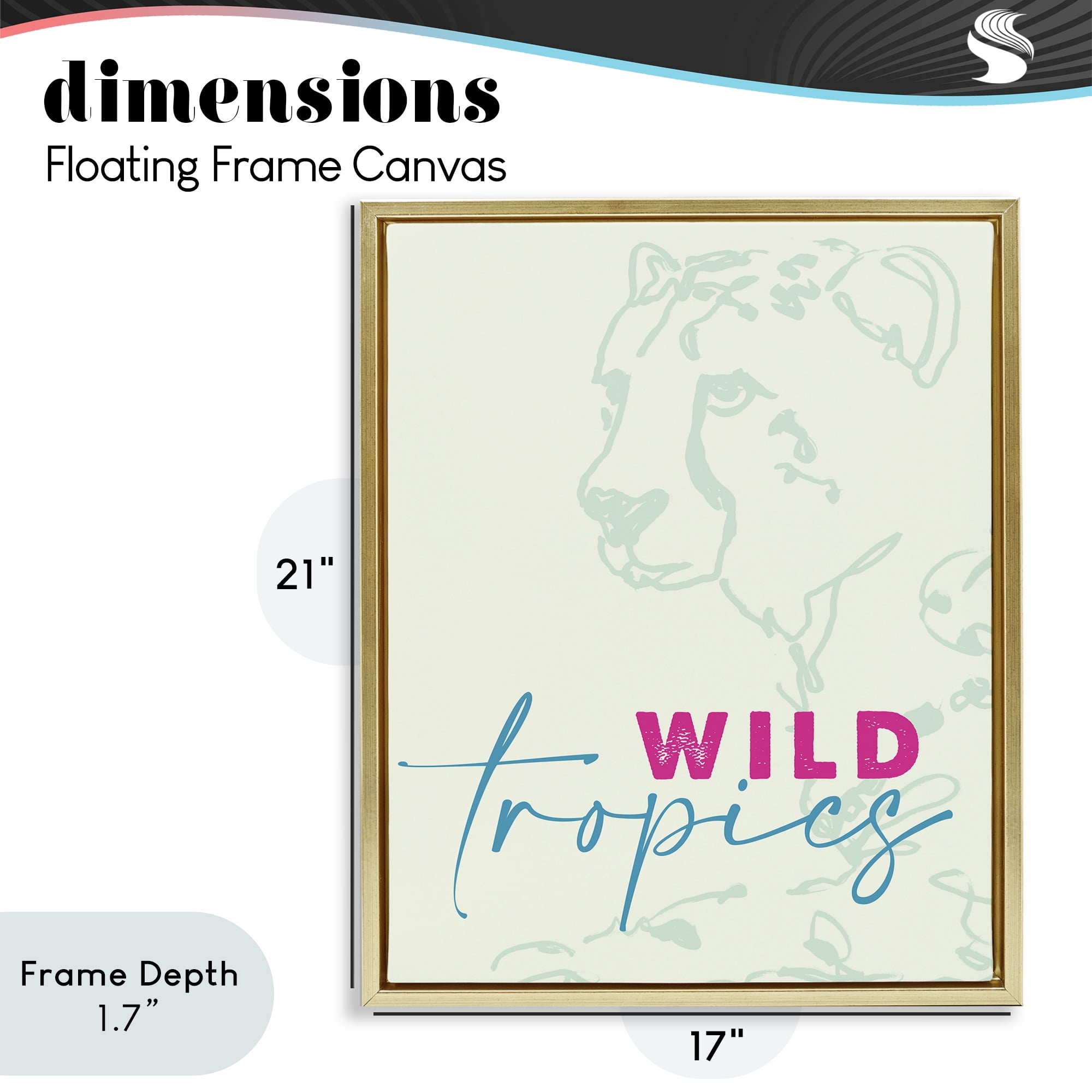 Stupell Industries Wild Tropics Cheetah Gold Framed Floater Canvas Wall Art, design by Lanie Loreth