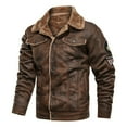 thumbnail image 1 of EIMELI Men‘s Plus Size Suede Jacket Warm Coats Male Outwear Winter, 1 of 4