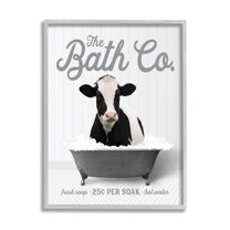 Stupell Industries Farmhouse Bathtub Bubbles Animals & Insects Painting Gray Framed Art Print Wall Art, 24 x 30