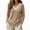 Khaki, variant on Sweaters for Women Nelozsy Women's Long-Sleeve Casual V-Neck Top With Scalloped Lace Black XL