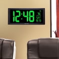thumbnail image 4 of Reloj LED AcuRite 76101M con temperatura y fecha de 18 cm, color verde, 4 of 5