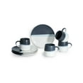thumbnail image 1 of Juego de 8 Piezas de Loza Bruckner para Mesa 12, Cuatro Tazas de Café de 12 Onzas y Cuatro Platos para Ensalada de 8", Esmalte Reactivo Tricolor, Platos y Vasos para Cocina, Aptos para Lavavajillas y, 1 of 7