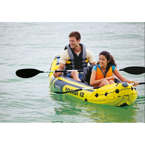 Explorer K2 Inflatable Kayak with Oars and Hand Pump - Walmart.com