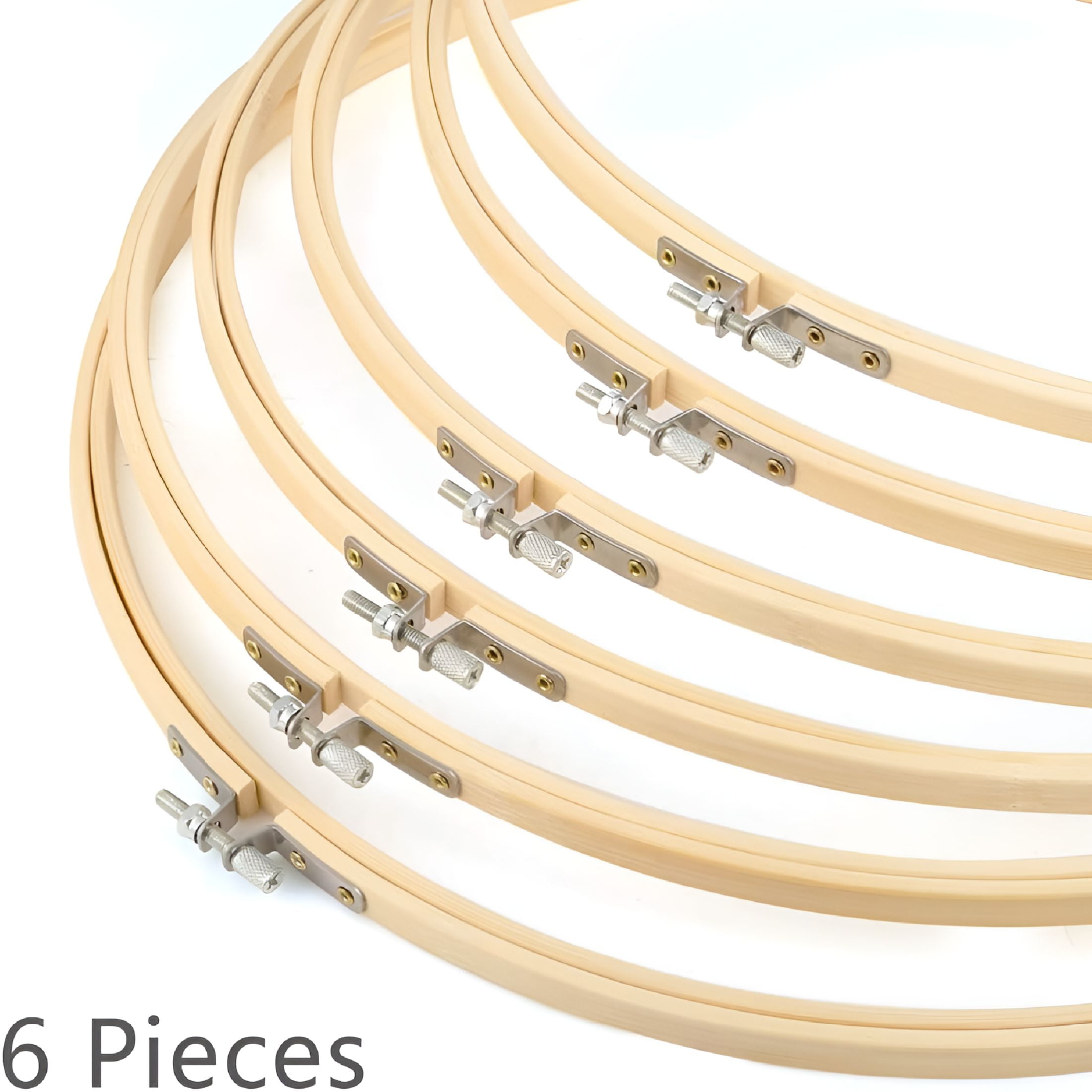 TUWAFE 2026 New 6 Pieces 16 Inch Embroidery Hoops Cross Stitch Hoop Ring for Art Craft Handy Sewing,Wedding Wreath Decoration and Dream Catcher,Yellow