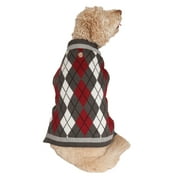 Vibrant Life Fall Rhubarb Argyle Dog Sweater
