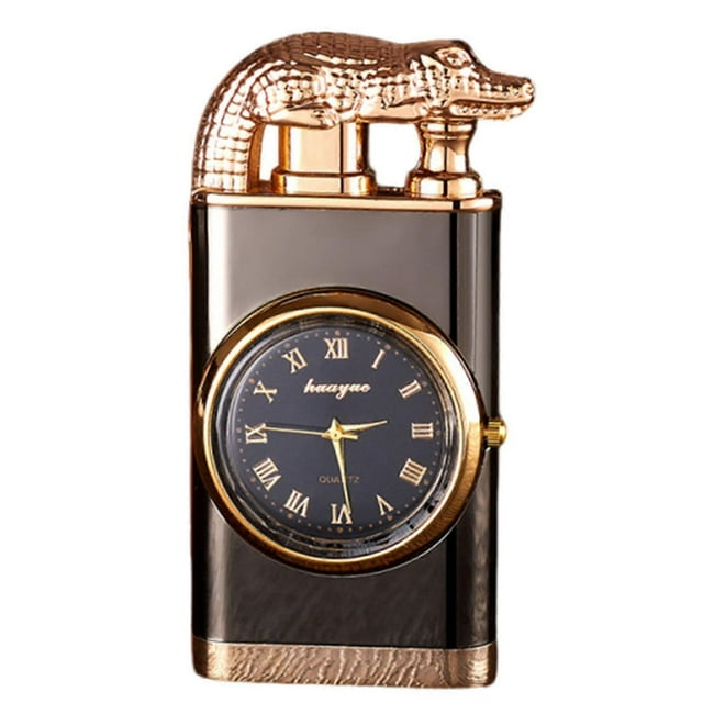 Windproof Dual Fire Switch Lighter With Watch Unique Multifunctional Watch Lighter for Men Male