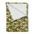 thumbnail image 2 of Khaki Soft Flannel Fleece Throw Blanket, Repeating Camouflage Pattern Nested Abstract Spots, Cozy Plush for Indoor and Outdoor Use, 70" x 90", Army Green Yellow, by Ambesonne, 2 of 5