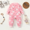 thumbnail image 2 of Actgleam Newborn Baby Girls Romper Long Sleeve Zip-Up Pajamas Bodysuit,0-3Months, 2 of 5
