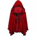 thumbnail image 2 of oqasdz Halloween Girls Coats Red Cape Hood Cos Hooded Cape Children Performance Lace Edge Short Cloak Top Coat Outwear Size -, 2 of 4