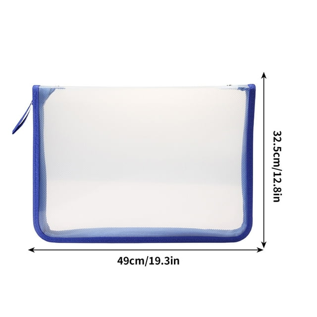 A4 Transparent Twill Zipper File Folder Organizer Bag with Secure Closure for Documents and Stationery