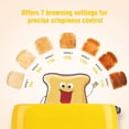 thumbnail image 6 of iSiLER 2 Slice Toaster with 7 Shade Settings and Removable Crumb Tray Yellow, 6 of 7