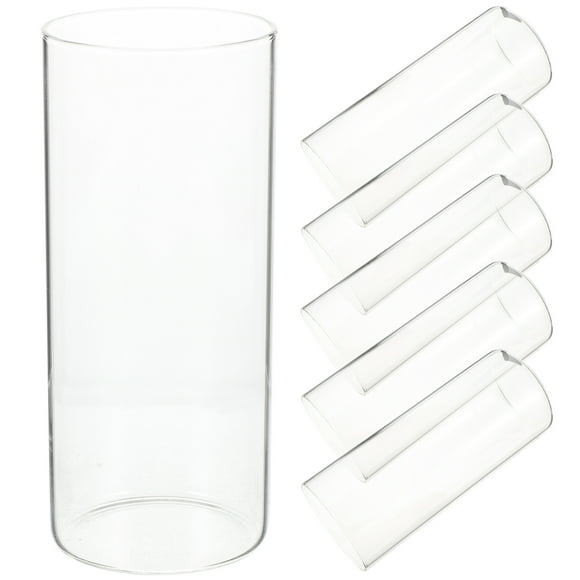 Glass Cylinder Vase Clear High Borosilicate Glass Home Decor 6Pcs 5.9x2.4In