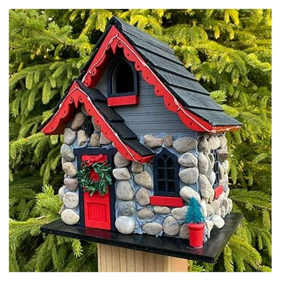 Charlevoix Stone Christmas Cottage with LEDs