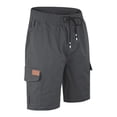 thumbnail image 5 of Nestiefly Cargo Shorts for Men Drawstring Elastic Waist Relaxed Fit Summer Breathable Outdoor Hiking Beach Work Shorts Multi-Pocket Dark Gray 2XL, 5 of 6