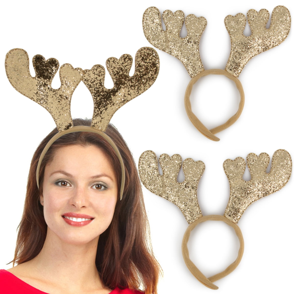 Adults Kids Head Wear Reindeer AntlerHeadband Christmas Costume Accessories 
