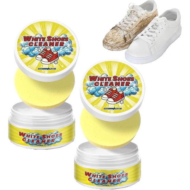 Crema limpira de zapatos blancos con esponja, quitamanchas instantáneo, kit multiusos para lona, cuero, zapatillas, botas y más.