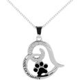 thumbnail image 1 of Collier Pendentif Patte de Chien en Forme de Cœur avec Strass pour Femmes, Bijoux de Fête Argent, 1 of 4