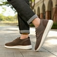 thumbnail image 2 of Men's Breathable On Casual Shoes Comfortable Flat Sole Sneakers For Daily Wear With Jeans Shorts Pants Spring Summer Fall 7.5 Brown, 2 of 8