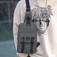 thumbnail image 4 of Dinheiro Bolso de Pecho de Negocios con un Solo Hombro para niños, Bolso de Pecho de Nailon para Exteriores para Estudiantes de Secundaria, Gris, 4 of 5