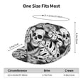 thumbnail image 6 of Daiia Skull and palm leaves print Flat Bill Hats Flat Brim Trucker Cap Baseball Cap Adjustable Classic Low Profile Hat Unconstructed Plain Cap, 6 of 9