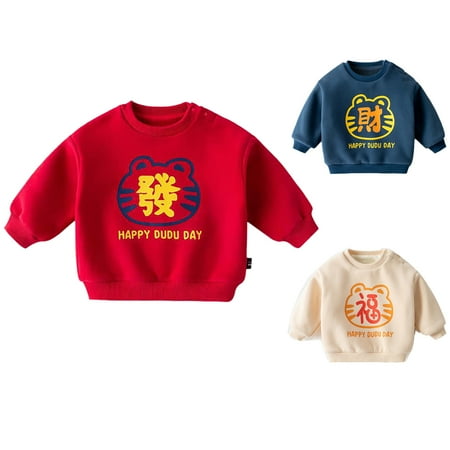 

SYNPOS Little Boys Tang Sweatshirt Long Sleeve Chinese Clothing Children Boy Tops 1-7 Years