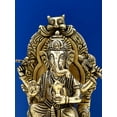 thumbnail image 4 of 6" Enthroned Ganesha Sculpture in Brass | Handmade Idols, 4 of 4