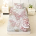 thumbnail image 3 of Erosebridal Kawaii Pink Butterfly Twin Sheet Sets,Romantic Flowers Bedding For Girly 3-Piece, 3 of 6