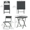 thumbnail image 3 of Outsunny 3 Pcs Rattan Bistro Set, Folding Patio Furniture Set, Mixed Brown, 3 of 10