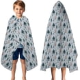 thumbnail image 3 of Light Blue Christmas Tree Pattern Hooded Bath Towel，50"x30" for Ages 3 To 12 Kids, Quick Dry Lightweight Soft Microfiber Hood Beach Towel Cover Up for Kids, 3 of 7