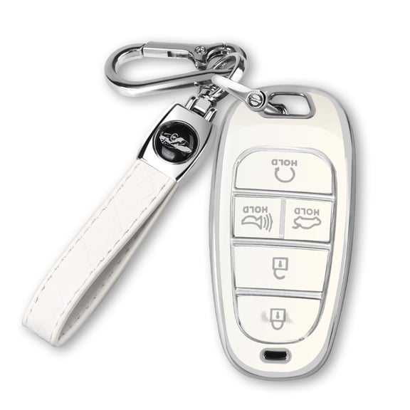 For Hyundai Key fob Cover Fits for 2024 2023 2022 2021 Hyundai Sonata Santa fe Tucson Smart 5 Button Key Case Shell