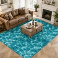 thumbnail image 3 of Area Rugs 5'x7', Teal Green Ocean Waves Carpet Runner Indoor Outdoor Rugs Home Decor Aesthetic, Summer Sea Turquoise Coastal Non Slip Mats Washable Accent Rug for Living Room Bedroom, 3 of 8