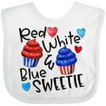 thumbnail image 3 of Inktastic 4th of July Red, White and Blue Sweetie Cupcakes and Stars Boys or Girls Baby Bib, 3 of 4
