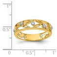 thumbnail image 3 of Solid 14k Yellow Gold Flower Vine Design Diamond Ring Band Size 7 (.06 cttw.), 3 of 4