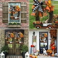 thumbnail image 5 of Fall Wreath for Front Door, 16 inch Door Wreath Truck Door Wreath, Autumn Harvest Porch Decor, Thanksgiving Farmhouse Decoration Indoor Outdoor Wreath with Ribbon Bow, 5 of 9