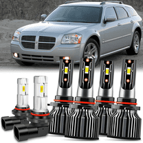 6x LED Headlight Fog Light Bulbs Kit for Dodge Magnum 2005 2006 2007 2008