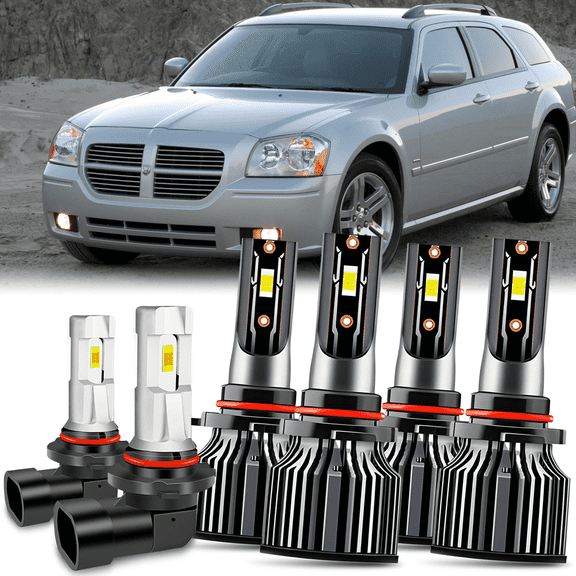 6x LED Headlight Fog Light Bulbs Kit for Dodge Magnum 2005 2006 2007 2008