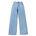 thumbnail image 5 of Women Jeans High Waisted Straight Wide Leg Jeans Classic Womens Denim Jeans with Pocket Light Blue Jeans Women Pants for Women, 5 of 5