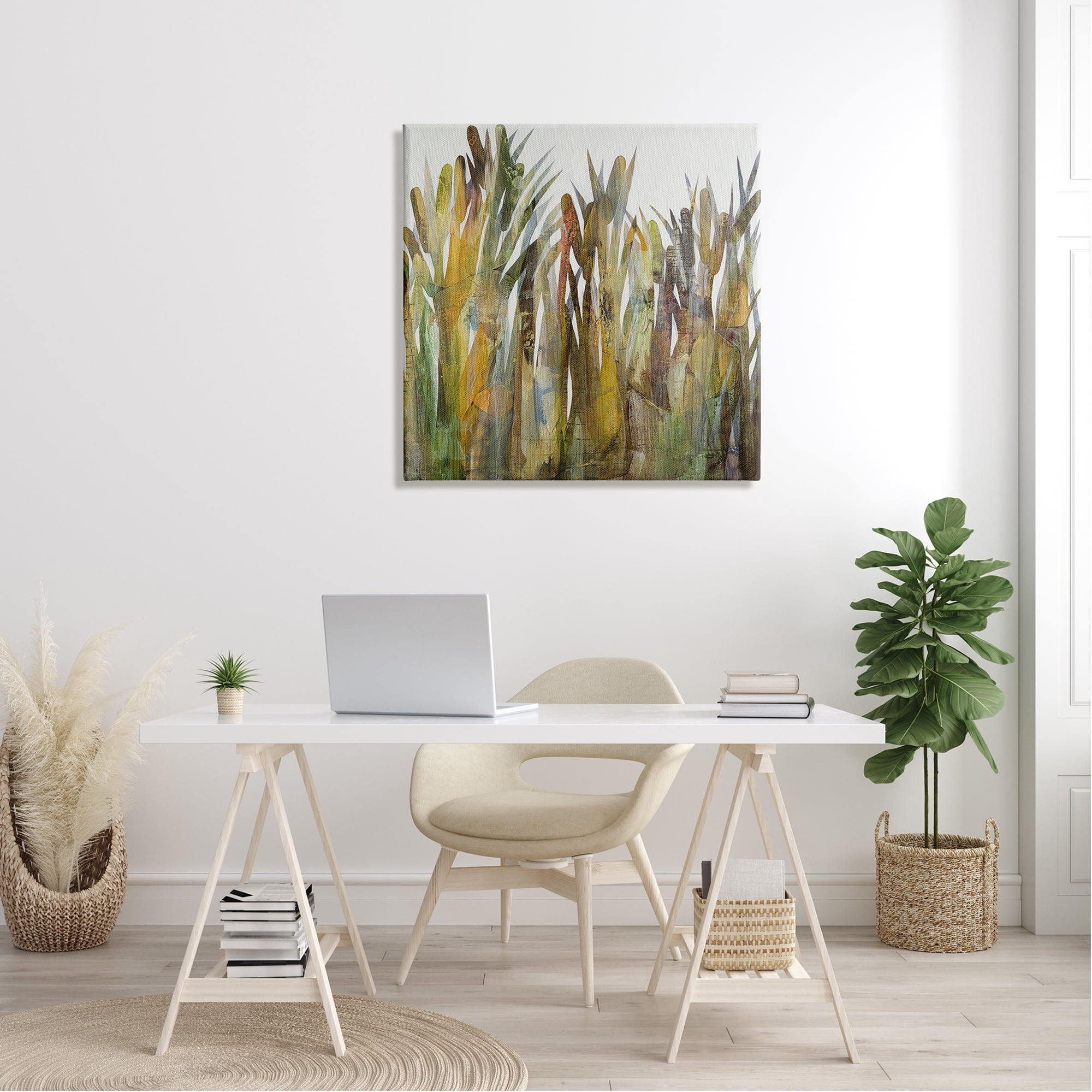 Stupell Industries Abstract Cattails Grass Collage Neutral Tones, 30 x 30, Design by Ruth Fromstein