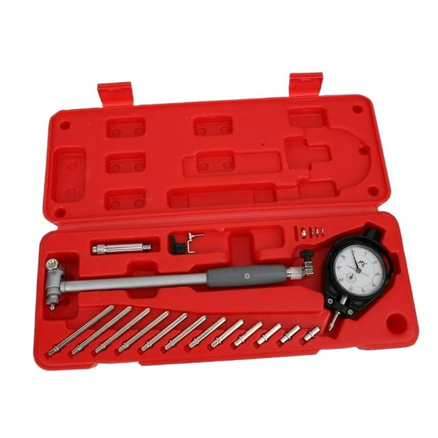 jinwen Dial Bore Gauge Set Base Cylinder Measuring Micrometer Kit Flexible 50-160mm Red
