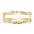 thumbnail image 2 of 1/4 CT Round Cut White Cubic Zirconia Curved Enhancer Guard Ring In 14K Yellow Gold Over Sterling Silver (Color: White, Clarity: VVS1-VVS2, 0.25 Cttw) -9, 2 of 9