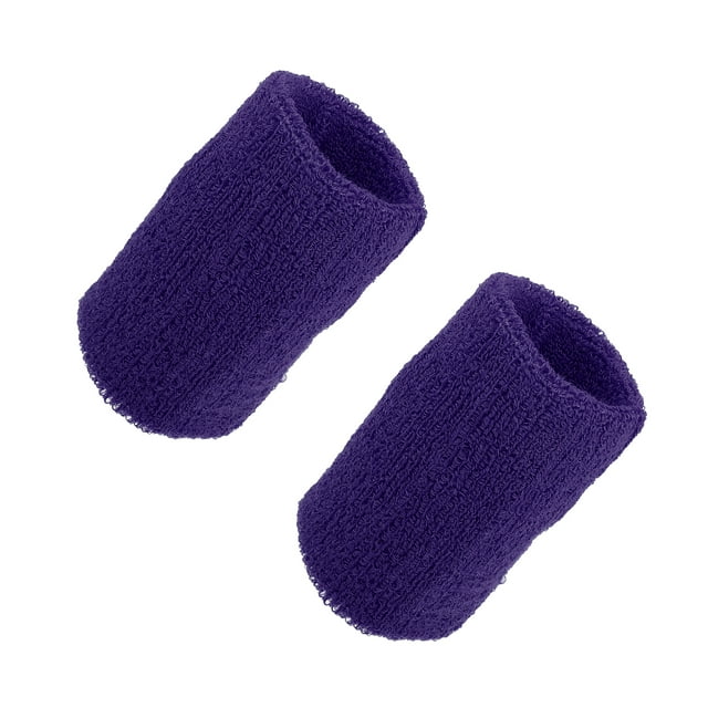 Par de Muñequeras Unique Bargains Muñequeras de Algodón Absorbente de Sudor Púrpura 8x10cm
