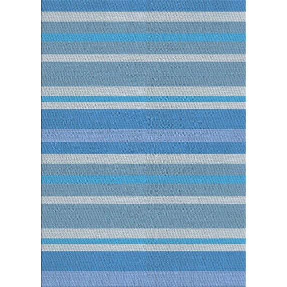 Ahgly Company Indoor Rectangle Patterned Light Sky Blue Novelty Area Rugs, 2' x 5'