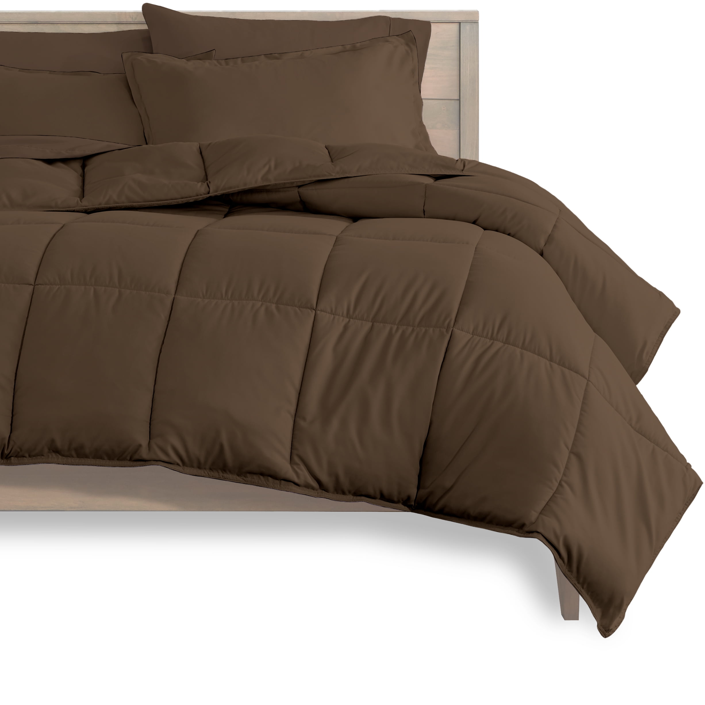 Bare Home Microfiber 5-Piece Cocoa and Cocoa Bed in a Bag, Twin XL