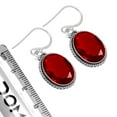 thumbnail image 3 of Ruby Simulated Women Jewelry 925 Sterling Silver Earring, 3 of 4