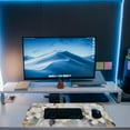thumbnail image 6 of Desk Mat,White Gold Marble Desk Pad,White Flowers Golden Leaves Large Gaming Mouse Pad for Desk,Extended Big Computer Keyboard Mouse Pad with Non-Slip Base and Stitched Edge,31.5"x11.8", 6 of 6